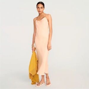 J. Crew Gwyneth Cupro Silky Peach Midi Slip Dress NWT size 4 Small